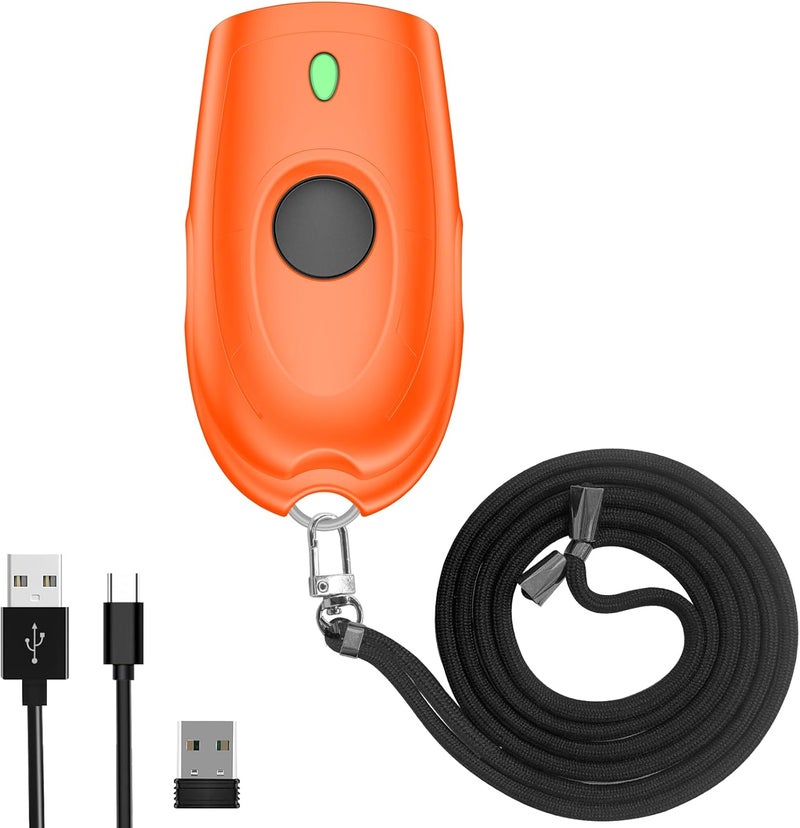 symcode Bluetooth 2D Barcode Scanner Mini QR Portable Barcode Scanner 3-in-1 Bluetooth & 2.4G Wireless & USB Wired Barcode Scanner with Android,iOS,Computers,Windows, 2D QR Orange - Image 1